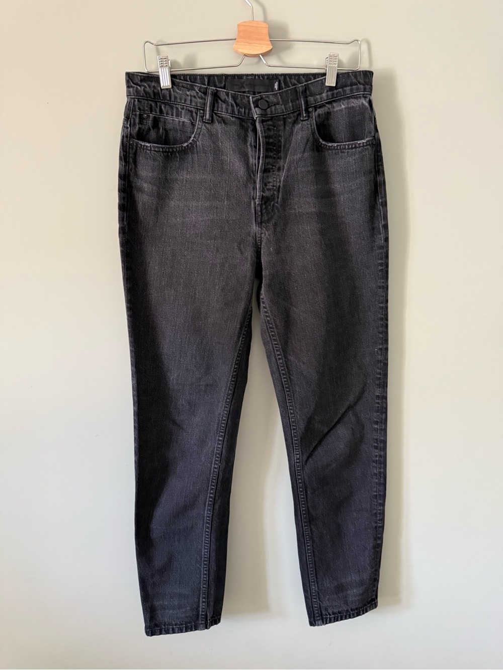 Alexander Wang Boyfriend Style Black High-Rise Straight Jeans